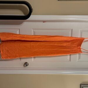 Vibrant Orange Gauze Maxi Dress